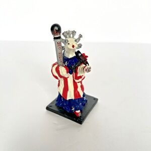 CowParade‎ 2001 Moo Mortal Kansas City Patriotic Cow Figurine Westley James 4.5"